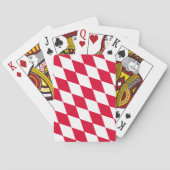 Jeu De Cartes Motif du drapeau diamant de Bavière rouge et blanc (dos)