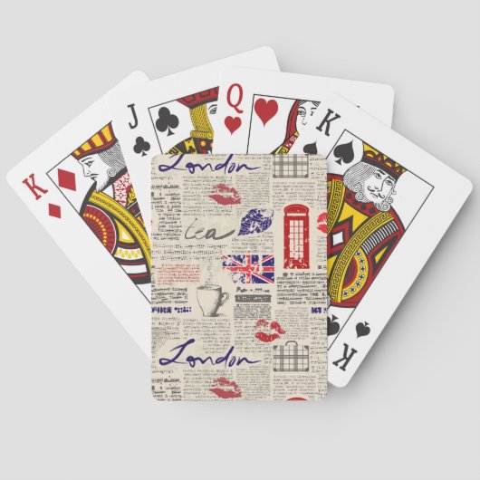 Jeu De Cartes Motif du journal londonien (dos)