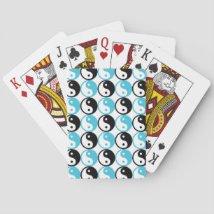 Jeu De Cartes Motif du Yin yang bleu et noir