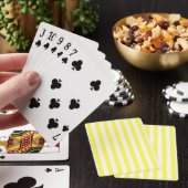 Jeu De Cartes Motif en bande jaune et blanc (In Situ)