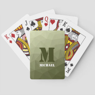 Jeu De Cartes Motif en maille géométrique vert clair de l'armée