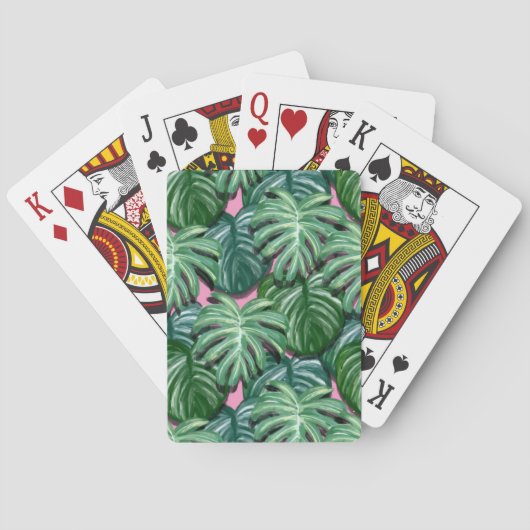 Jeu De Cartes Motif exotique Feuille tropical vert (dos)