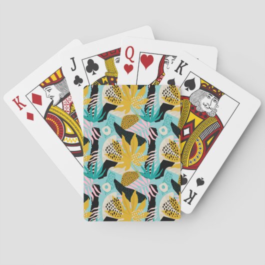 Jeu De Cartes Motif Feuille de la forêt tropicale tropicale (dos)