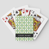 Jeu De Cartes Motif feuille, Feuilles verts, votre nom (dos)