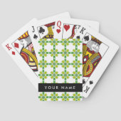 Jeu De Cartes Motif feuille, Feuilles verts, votre nom (dos)