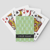Jeu De Cartes Motif feuille, Feuilles verts, votre nom (dos)