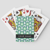 Jeu De Cartes Motif feuille, Feuilles verts, votre nom (dos)
