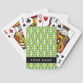 Jeu De Cartes Motif feuille, Feuilles verts, votre nom (dos)