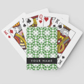 Jeu De Cartes Motif feuille, Feuilles verts, votre nom (dos)