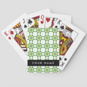 Jeu De Cartes Motif feuille, Feuilles verts, votre nom (dos)