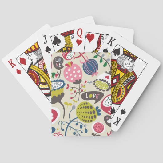 Jeu De Cartes Motif floral 12 (dos)