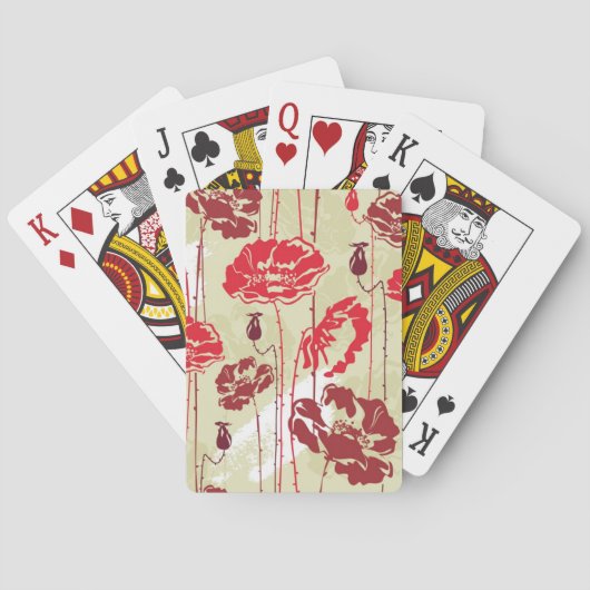 Jeu De Cartes Motif floral 2 d'élégance abstraite (dos)