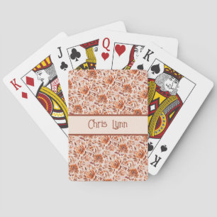 Jeu De Cartes Motif floral abstrait aquarelle couleurs d'automne
