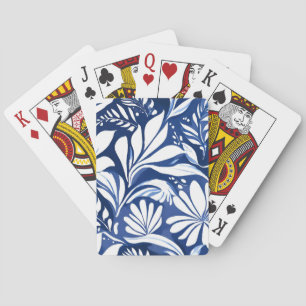 Jeu De Cartes Motif floral aquarelle botanique bleu