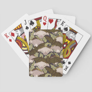 Jeu De Cartes Motif floral Art nouveau vintage avec chauve-souri