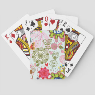 Jeu De Cartes Motif floral dans le rétro style 2
