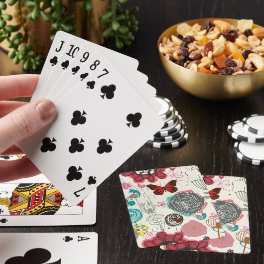 Jeu De Cartes Motif floral dans le rétro style 5 (In Situ)