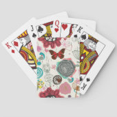 Jeu De Cartes Motif floral dans le rétro style 5 (dos)
