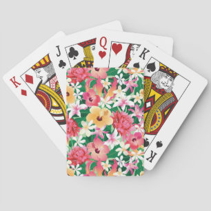 Jeu De Cartes Motif floral de ketmie tropicale
