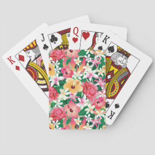 Jeu De Cartes Motif floral de ketmie tropicale
