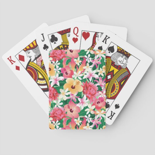 Jeu De Cartes Motif floral de ketmie tropicale (dos)