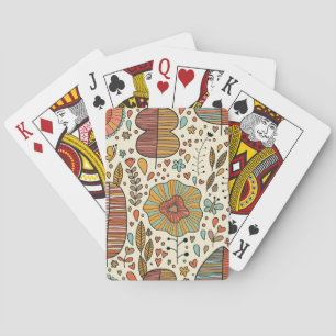 Jeu De Cartes Motif floral d'été fait de feuille