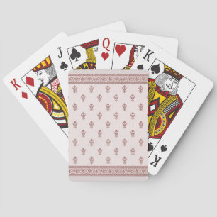 Jeu De Cartes Motif Floral En Rose Champignons
