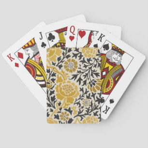 Jeu De Cartes Motif floral jaune et noir de style vintage