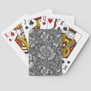 Jeu De Cartes Motif floral monochrome vintage