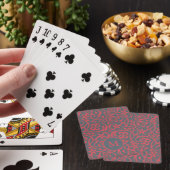 Jeu De Cartes Motif floral orné en monogramme rose et gris (In Situ)