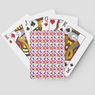 Jeu De Cartes Motif floral papillon rétro Art folklorique coloré