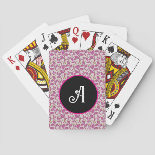 Jeu De Cartes Motif floral personnalisé de vigne rose 
