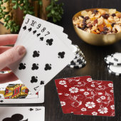 Jeu De Cartes Motif floral rouge et blanc (In Situ)