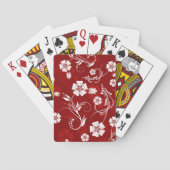 Jeu De Cartes Motif floral rouge et blanc (dos)