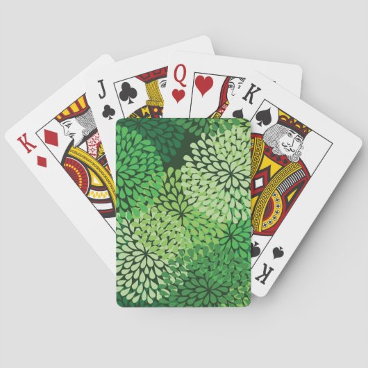 Jeu De Cartes Motif floral vert (dos)