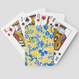 Jeu De Cartes Motif folklorique aux couleurs du drapeau ukrainie