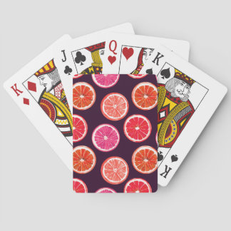 Jeu De Cartes Motif foncé Citrus peint à la main