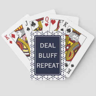 Jeu De Cartes Motif géométrique bleu marine sur fond blanc