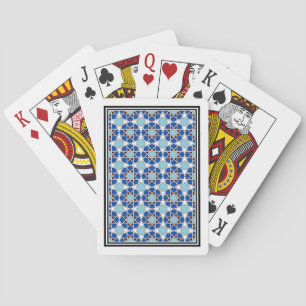 Jeu De Cartes Motif géométrique marocain bleu islamique