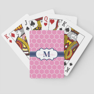 Jeu De Cartes Motif géométrique rose et marine