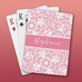 Jeu De Cartes Motif géométrique rose vif Nom du script