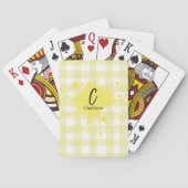 Jeu De Cartes Motif Gingham Jaune Pastel Mignon (dos)