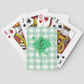 Jeu De Cartes Motif Gingham Vert Pastel Mignon (dos)