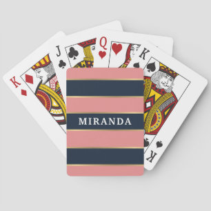 Jeu De Cartes Motif Gras Rose Bleu Gold