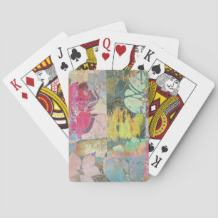Jeu De Cartes Motif grunge floral d'art