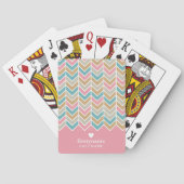 Jeu De Cartes Motif Herringbone moderne - Or bleu rose (dos)