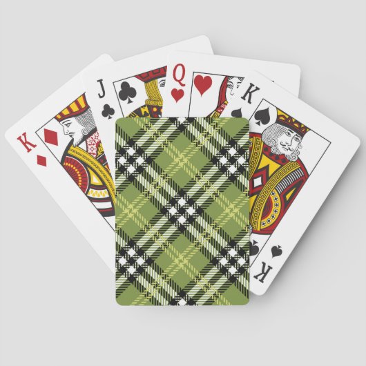 Jeu De Cartes Motif irlandais vert de plaid (dos)