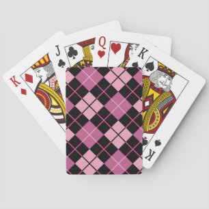 Jeu De Cartes Motif Jacquard en noir et rose