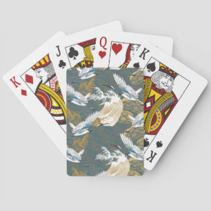 Jeu De Cartes Motif japonais Vintage Crane Birds