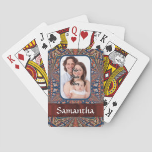 Jeu De Cartes Motif kaléidoscope rouge et bleu